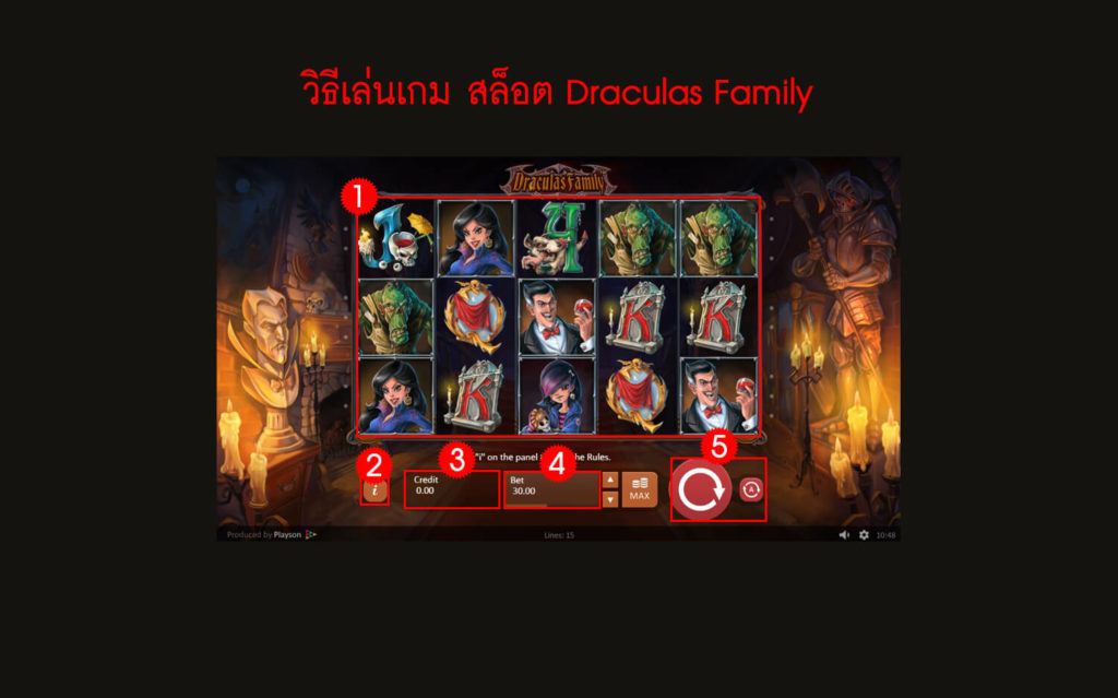 กฎกติกาวิธีเล่นสล็อต Draculas Family