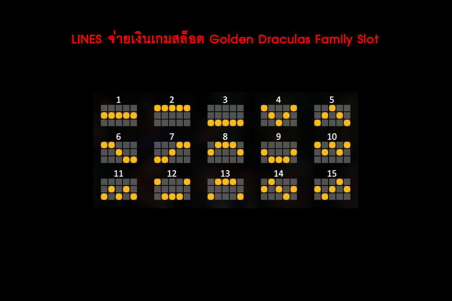 เส้นไลน์วางเดิมพัน Golden Draculas Family Slot 
