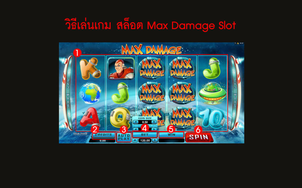 กฎกติกา วิธีเล่นสล็อต Max Damage Slot
