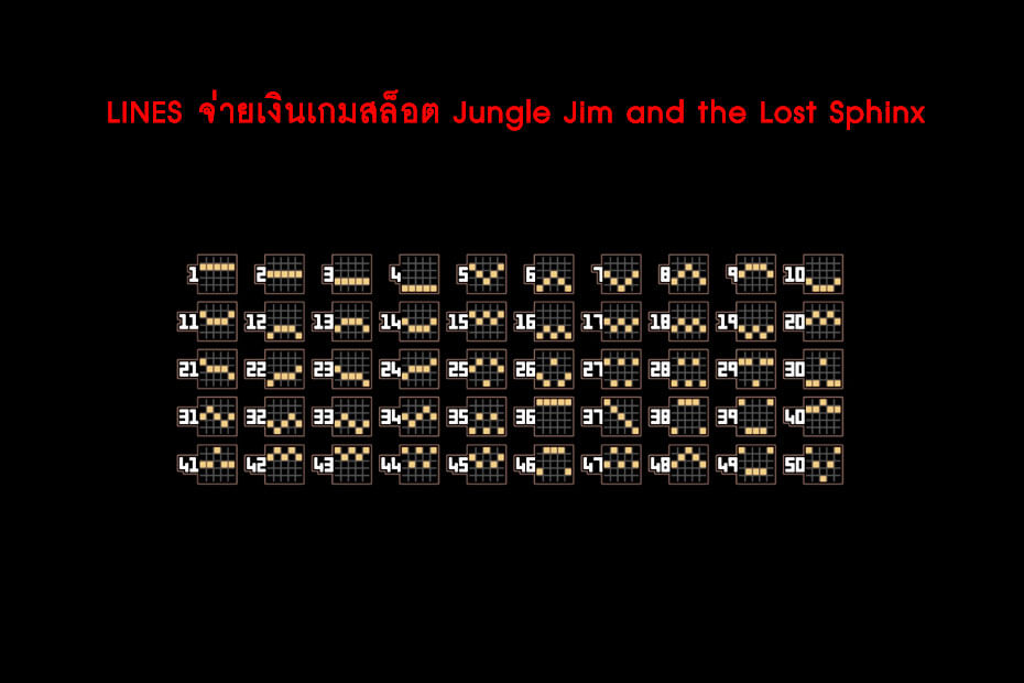 เส้นไลน์วางเดิมพัน Golden Jungle Jim and the Lost Sphinx Slot