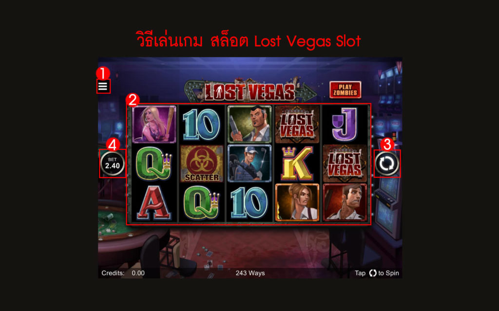 กฎกติกาวิธีเล่นสล็อต Lost Vegas Slot