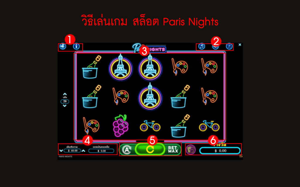 กฎกติกา วิธีเล่นสล็อต Paris Nights Slot