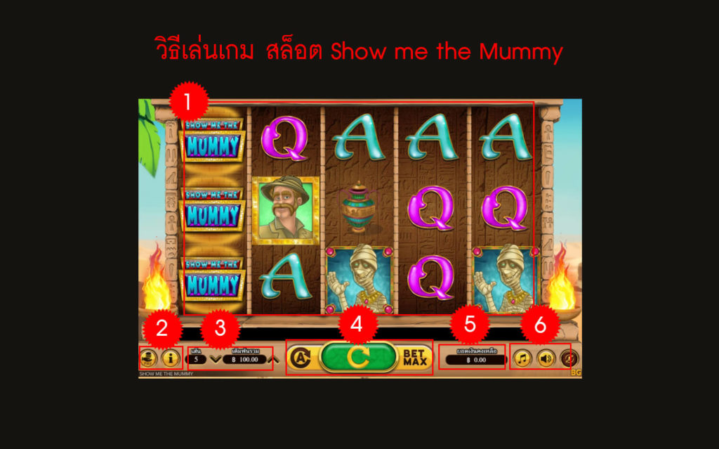 กฎกติกา วิธีเล่นเกม Show me the Mummy Slot