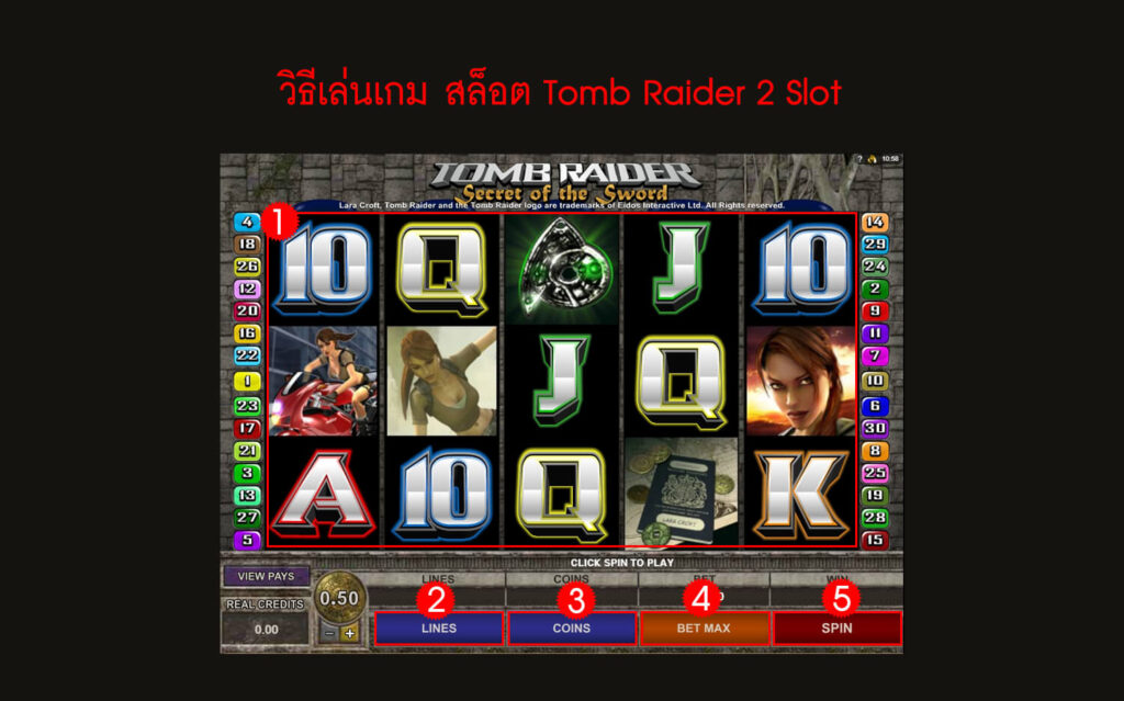 กฎกติกา วิธีเล่นสล็อต Tomb Raider 2 Slot