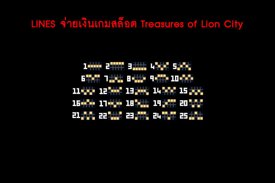 เส้นไลน์วางเดิมพัน Golden Treasures of Lion City Slot