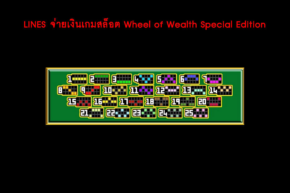 เส้นไลน์วางเดิมพัน Golden Wheel of Wealth Special Edition Slot